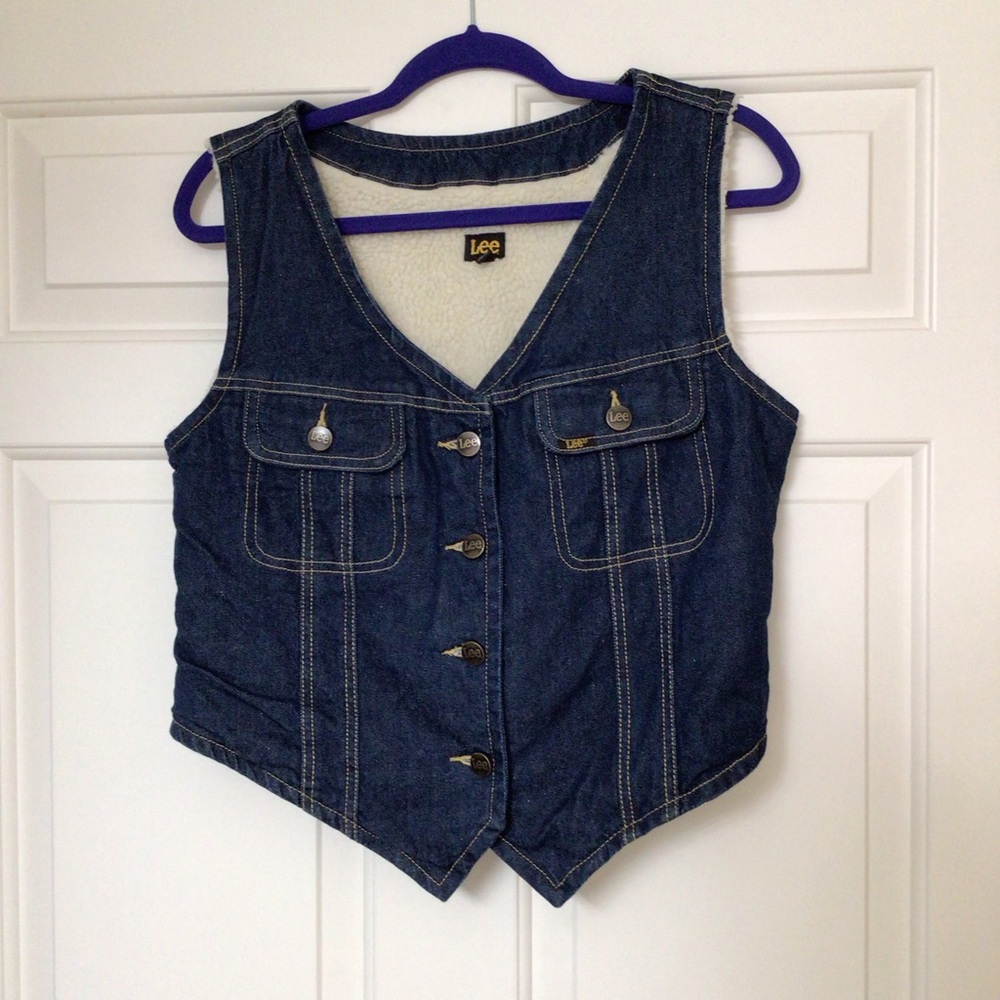 Lee Denim Sherpa-Lined Vest with Button Front